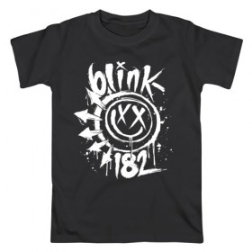 Мужская футболка хлопок с принтом Blink 182 в Кировске, 100% хлопок | прямой крой, круглый вырез горловины, длина до линии бедер, слегка спущенное плечо. | punk | группы | кролик | музыка | панк