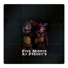 Магнитный плакат 3Х3 с принтом Five Nights At Freddy`s в Кировске, Полимерный материал с магнитным слоем | 9 деталей размером 9*9 см | five nights at freddys | foxy | аниматроники | игра | компьютерная игра | робот | фокси | фредди | чика