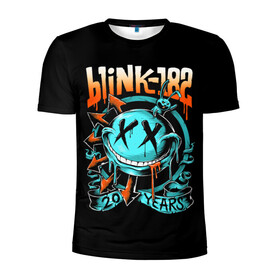 Мужская футболка 3D спортивная с принтом Blink 182 в Кировске, 100% полиэстер с улучшенными характеристиками | приталенный силуэт, круглая горловина, широкие плечи, сужается к линии бедра | punk | группы | кролик | музыка | панк