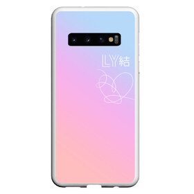 Чехол для Samsung Galaxy S10 с принтом BTS LOVE YOURSELF в Кировске, Силикон | Область печати: задняя сторона чехла, без боковых панелей | bangtan boys | bt21 | bts | bts army | bts stickers | j hope | jimin | jin | jungkook | k pop | rap monster | rapmon | suga | v | бтс | корея | стикеры bts