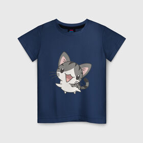Детская футболка хлопок с принтом Котёнок Чи в Кировске, 100% хлопок | круглый вырез горловины, полуприлегающий силуэт, длина до линии бедер | 