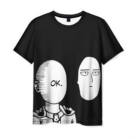 Мужская футболка 3D с принтом Saitama (One-Punch Man) в Кировске, 100% полиэфир | прямой крой, круглый вырез горловины, длина до линии бедер | man | one punch | saitama | ванпач | ванпачмен | генос