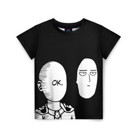 Детская футболка 3D с принтом Saitama (One-Punch Man) в Кировске, 100% гипоаллергенный полиэфир | прямой крой, круглый вырез горловины, длина до линии бедер, чуть спущенное плечо, ткань немного тянется | man | one punch | saitama | ванпач | ванпачмен | генос