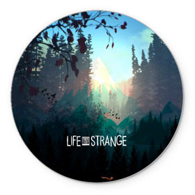 Коврик круглый с принтом Life is Strange в Кировске, резина и полиэстер | круглая форма, изображение наносится на всю лицевую часть | caulfield | chloe price | game | kate marsh | life | life is strange | life is strange: before the storm | max | strange | две луны | игры | кейт марш | колфилд | макс | подростки | студенты