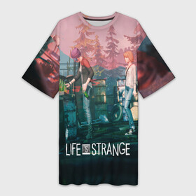 Платье-футболка 3D с принтом Life is Strange в Кировске,  |  | caulfield | chloe price | game | kate marsh | life | life is strange | life is strange: before the storm | max | strange | две луны | игры | кейт марш | колфилд | макс | подростки | студенты