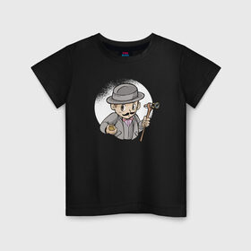 Детская футболка хлопок с принтом Пуаро Агаты Кристи в Кировске, 100% хлопок | круглый вырез горловины, полуприлегающий силуэт, длина до линии бедер | 