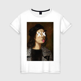 Женская футболка хлопок с принтом Raphael в Кировске, 100% хлопок | прямой крой, круглый вырез горловины, длина до линии бедер, слегка спущенное плечо | рафаэль санти