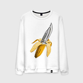 Мужской свитшот хлопок с принтом BANANA в Кировске, 100% хлопок |  | banana | knife | pop art | банан | нож | оружие | поп арт