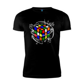Мужская футболка премиум с принтом Кубик Рубика в Кировске, 92% хлопок, 8% лайкра | приталенный силуэт, круглый вырез ворота, длина до линии бедра, короткий рукав | mathematica | магия. формулы | математик | математика | наука | технарь