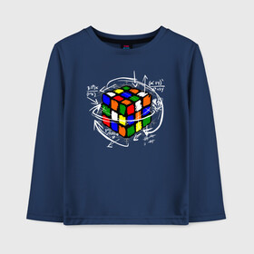 Детский лонгслив хлопок с принтом Кубик Рубика в Кировске, 100% хлопок | круглый вырез горловины, полуприлегающий силуэт, длина до линии бедер | mathematica | магия. формулы | математик | математика | наука | технарь