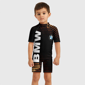 Детский купальный костюм 3D с принтом BMW в Кировске, Полиэстер 85%, Спандекс 15% | застежка на молнии на спине | bmw | авто | автомобиль | бмв | логотип | машина | надпись | текстура