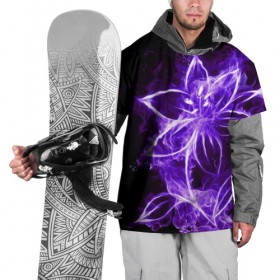 Накидка на куртку 3D с принтом Цветок Тьмы в Кировске, 100% полиэстер |  | Тематика изображения на принте: dark | тьма | фиолетовый | цветок