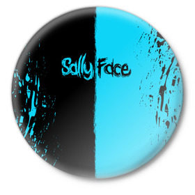 Значок с принтом SALLY FACE в Кировске,  металл | круглая форма, металлическая застежка в виде булавки | Тематика изображения на принте: face | game | horror | sally | sally face | игра | мальчик с протезом | салли | салли фейс | ужасы