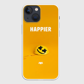 Чехол для iPhone 13 mini с принтом Marshmello. Happier в Кировске,  |  | christopher | comstock | dj | dotcom | friends | marshmallow | marshmello | usa | диджей | друзья | комсток | крис | маршмэллоу | продюсер | сша