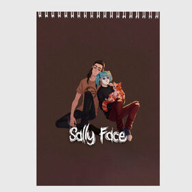 Скетчбук с принтом Sally Face в Кировске, 100% бумага
 | 48 листов, плотность листов — 100 г/м2, плотность картонной обложки — 250 г/м2. Листы скреплены сверху удобной пружинной спиралью | blue | diane | face | fisher | gizmo | henry | johnson | killer | larry | sally | генри | гизмо | джонсон | диана | ларри | лицо | салли | фейс | фишер