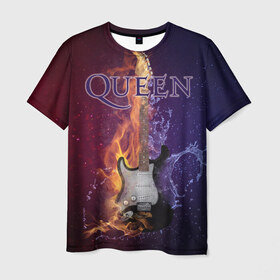Мужская футболка 3D с принтом Queen в Кировске, 100% полиэфир | прямой крой, круглый вырез горловины, длина до линии бедер | queen | брайан мэи | британская | группа | джон дикон | королева | роджер тейлор | рок | фредди меркьюри