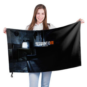 Флаг 3D с принтом RESIDENT EVIL 7 в Кировске, 100% полиэстер | плотность ткани — 95 г/м2, размер — 67 х 109 см. Принт наносится с одной стороны | 