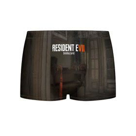 Мужские трусы 3D с принтом Resident Evil 7 в Кировске, 50% хлопок, 50% полиэстер | классическая посадка, на поясе мягкая тканевая резинка | Тематика изображения на принте: 