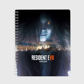 Тетрадь с принтом Resident Evil 7 в Кировске, 100% бумага | 48 листов, плотность листов — 60 г/м2, плотность картонной обложки — 250 г/м2. Листы скреплены сбоку удобной пружинной спиралью. Уголки страниц и обложки скругленные. Цвет линий — светло-серый
 | biohazard | biohazard 7 | crocodile | fang | game | hand | monster | new umbrella | resident evil | resident evil 7 | umbrella | umbrella corp | umbrella corporation | zombie