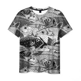 Мужская футболка 3D с принтом Рыбы в Кировске, 100% полиэфир | прямой крой, круглый вырез горловины, длина до линии бедер | beautiful | best | cool | depth | fashio | fish | graphics | pattern | picture | trendy | underwater | water | world | youth | белый | вода | глубина | графика | картинка | красивый | крутой | лучший | мир | мода | модный | молодёжная | подводный | рисуно