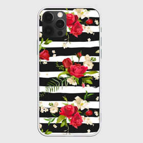 Чехол для iPhone 12 Pro Max с принтом Розы и орхидеи в Кировске, Силикон |  | Тематика изображения на принте: flowers | orchi | roses | белый | букеты | графика | зелёный | искусство | картинка | красивый | красный | крутой | листья | мода | модный | молодёжная | орнамент | орхидеи | полосы | рисунок | розы | рукоделие
