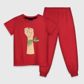 Детская пижама хлопок с принтом Феминизм в Кировске, 100% хлопок |  брюки и футболка прямого кроя, без карманов, на брюках мягкая резинка на поясе и по низу штанин
 | fame | девушка | женщина | права | феминистки