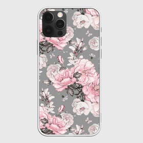 Чехол для iPhone 12 Pro Max с принтом Розовые розы в Кировске, Силикон |  | bouquets | color | gray | leave | lowers | ornament | patterns | pink | roses | букеты | графика | искусство | картинка | красивый | крутой | листья | мода | модный | молодёжная | орнамент | рисунок | розовые | розы | рукоделие | серый