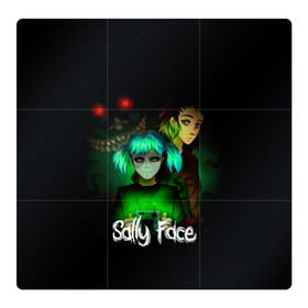 Магнитный плакат 3Х3 с принтом Sally Face в Кировске, Полимерный материал с магнитным слоем | 9 деталей размером 9*9 см | blue | diane | face | fisher | gizmo | henry | johnson | killer | larry | sally | генри | гизмо | джонсон | диана | ларри | лицо | салли | фейс | фишер