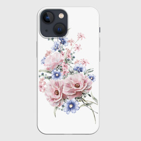 Чехол для iPhone 13 mini с принтом Цветы в Кировске,  |  | bouquets | flowers | pattern | roses | букеты | графика | жёлтый | зелёный | искусство | картинка | красивый | крутой | листья | мода | модный | молодёжная | оранжевый | орнамент | рисунок | розовый | розы | рукоделие