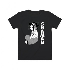 Детская футболка хлопок с принтом Шаман Кинг в Кировске, 100% хлопок | круглый вырез горловины, полуприлегающий силуэт, длина до линии бедер | Тематика изображения на принте: 