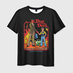 Мужская футболка 3D с принтом Devil Deal в Кировске, 100% полиэфир | прямой крой, круглый вырез горловины, длина до линии бедер | 80 е | 80s | 90 е | 90s | oldschool | retro | retrowave | stranger thing | vintage | винтаж | олдскул | ретро | ретровейв | странные дела