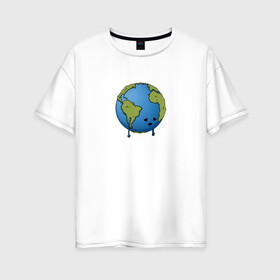 Женская футболка хлопок Oversize с принтом I Hate Humans в Кировске, 100% хлопок | свободный крой, круглый ворот, спущенный рукав, длина до линии бедер
 | глобальное потепление | звезды | земля | катаклизм | космос | надпись | ненавижу людей | планета | природа | человечество | экология | юмор