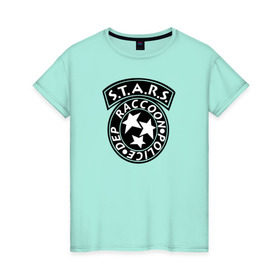 Женская футболка хлопок с принтом S.T.A.R.S. RACCOON CITY в Кировске, 100% хлопок | прямой крой, круглый вырез горловины, длина до линии бедер, слегка спущенное плечо | ada wong | biohazard | game | gamer | leon | logo | mistic | raccoon city | re2 | resident evil 2 | rpd | stars | umbrella | ада вонг | амбрелла | зомби | игра | мистика | ужасы