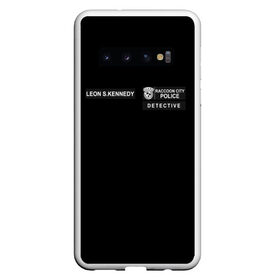 Чехол для Samsung Galaxy S10 с принтом R P D LEON S KENNEDY в Кировске, Силикон | Область печати: задняя сторона чехла, без боковых панелей | Тематика изображения на принте: ada wong | biohazard | game | gamer | leon | logo | mistic | raccoon city | re2 | resident evil 2 | rpd | stars | umbrella | ада вонг | амбрелла | зомби | игра | мистика | ужасы