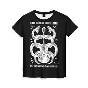 Женская футболка 3D с принтом Black Rebel Motorcycle Club в Кировске, 100% полиэфир ( синтетическое хлопкоподобное полотно) | прямой крой, круглый вырез горловины, длина до линии бедер | black rebel motorcycle club | brmc | rock | группы | инди | музыка | рок | рок н ролл