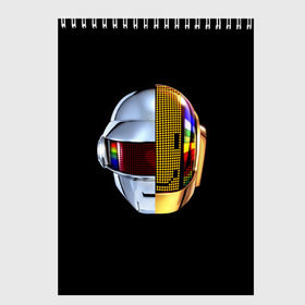 Скетчбук с принтом Daft Punk в Кировске, 100% бумага
 | 48 листов, плотность листов — 100 г/м2, плотность картонной обложки — 250 г/м2. Листы скреплены сверху удобной пружинной спиралью | Тематика изображения на принте: daft punk | electronic | house | human | music | robot | дафт панк | музыка | синти поп | хаус | электроника