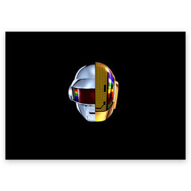 Поздравительная открытка с принтом Daft Punk в Кировске, 100% бумага | плотность бумаги 280 г/м2, матовая, на обратной стороне линовка и место для марки
 | Тематика изображения на принте: daft punk | electronic | house | human | music | robot | дафт панк | музыка | синти поп | хаус | электроника