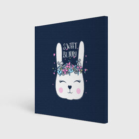 Холст квадратный с принтом Sweet bunny в Кировске, 100% ПВХ |  | art | creat | drawing | graphics | picture | белый | влюбленный | графика | день святого валентина | заяц | зеленый | искусство | картинка | кролик | крутой | лучший | любовь | модный | подарок | праздник | пушистый