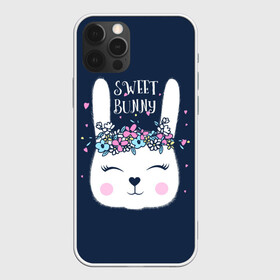 Чехол для iPhone 12 Pro с принтом Sweet bunny в Кировске, силикон | область печати: задняя сторона чехла, без боковых панелей | art | creat | drawing | graphics | picture | белый | влюбленный | графика | день святого валентина | заяц | зеленый | искусство | картинка | кролик | крутой | лучший | любовь | модный | подарок | праздник | пушистый