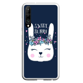 Чехол для Honor P30 с принтом Sweet bunny в Кировске, Силикон | Область печати: задняя сторона чехла, без боковых панелей | art | creat | drawing | graphics | picture | белый | влюбленный | графика | день святого валентина | заяц | зеленый | искусство | картинка | кролик | крутой | лучший | любовь | модный | подарок | праздник | пушистый