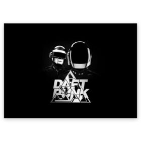 Поздравительная открытка с принтом Daft Punk в Кировске, 100% бумага | плотность бумаги 280 г/м2, матовая, на обратной стороне линовка и место для марки
 | Тематика изображения на принте: daft punk | electronic | house | human | music | robot | дафт панк | музыка | синти поп | хаус | электроника