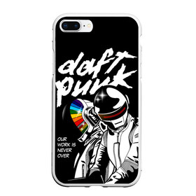 Чехол для iPhone 7Plus/8 Plus матовый с принтом Daft Punk в Кировске, Силикон | Область печати: задняя сторона чехла, без боковых панелей | daft punk | electronic | house | human | music | robot | дафт панк | музыка | синти поп | хаус | электроника