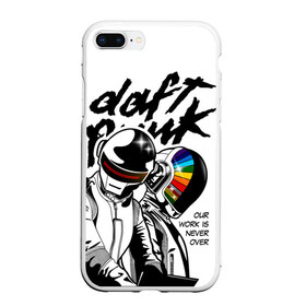 Чехол для iPhone 7Plus/8 Plus матовый с принтом Daft Punk в Кировске, Силикон | Область печати: задняя сторона чехла, без боковых панелей | daft punk | electronic | house | human | music | robot | дафт панк | музыка | синти поп | хаус | электроника