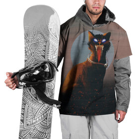 Накидка на куртку 3D с принтом Орущий кот в Кировске, 100% полиэстер |  | big | арт | крупные арты | крупные принты | сумасшедшие арты
