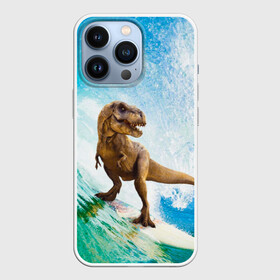 Чехол для iPhone 13 Pro с принтом Серфер Юрского Периода в Кировске,  |  | dinosaur | t rex | вода | грозовой | динозавр | динозавр ти рекс | динозавры | море | новинка | отдых | отпуск | прикол | путешествие | серфер | серфинг | серфингист | спорт | ти рекс | тиранозавр | юмор