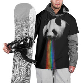 Накидка на куртку 3D с принтом Радужная панда в Кировске, 100% полиэстер |  | big | арт | крупные арты | крупные принты | сумасшедшие арты