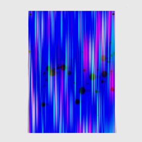 Постер с принтом neon strokes в Кировске, 100% бумага
 | бумага, плотность 150 мг. Матовая, но за счет высокого коэффициента гладкости имеет небольшой блеск и дает на свету блики, но в отличии от глянцевой бумаги не покрыта лаком | Тематика изображения на принте: abstract | abstraction | comb | cyberpunk | texture | абстракция | бронь | броня | кибер панк | соты | стальные соты | текстуры