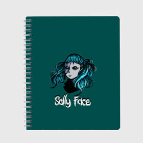 Тетрадь с принтом Sally Face в Кировске, 100% бумага | 48 листов, плотность листов — 60 г/м2, плотность картонной обложки — 250 г/м2. Листы скреплены сбоку удобной пружинной спиралью. Уголки страниц и обложки скругленные. Цвет линий — светло-серый
 | blue | diane | face | fisher | gizmo | henry | johnson | killer | larry | sally | генри | гизмо | джонсон | диана | ларри | лицо | салли | фейс | фишер