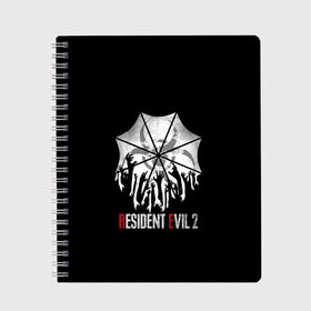 Тетрадь с принтом Resident Evil 2 в Кировске, 100% бумага | 48 листов, плотность листов — 60 г/м2, плотность картонной обложки — 250 г/м2. Листы скреплены сбоку удобной пружинной спиралью. Уголки страниц и обложки скругленные. Цвет линий — светло-серый
 | 2 | biohazard | claire | evil | horror | raccoon | resident | survival | t virus | t вирус | выживание | зла | кеннеди | клэр | леон | обитель | раккун | редфилд | скотт | ужас