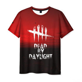 Мужская футболка 3D с принтом DEAD BY DAYLIGHT в Кировске, 100% полиэфир | прямой крой, круглый вырез горловины, длина до линии бедер | dead by daylight | game | hillbilly | maniacs | trapper | wraith | деревенщина | игра | мертвые днем | охотник | призрак
